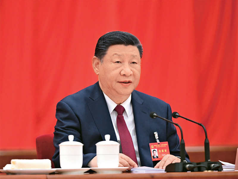 中国共产党第二十届中央委员会第四次整个会议，于2025年10月20日至23日在北京进行。中央委员会总书记习近平作沉要讲话。 新华社记者 谢环驰/摄